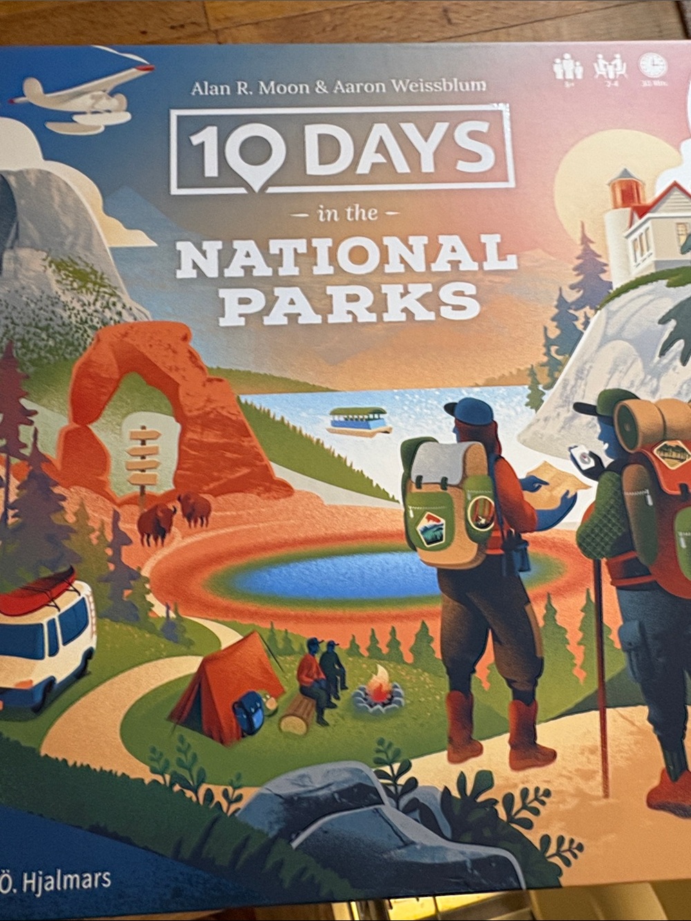 10 Days in the National Parks Board Game - Colorful Adventure Artwork